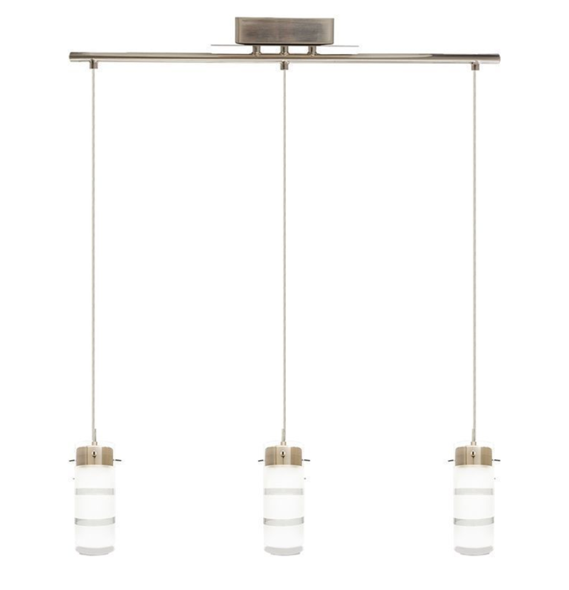 36W INTEGRATED TRIPLE WITH STRAIGHT BAR LED PENDANT LIGHT 5MCT BRUSHED NICKEL FINISH