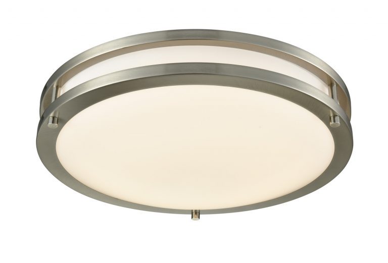 15W 12" DOUBLE RING FLUSH MOUNT DRUM FIXT. MCT BRUSHED NICKEL FINISH